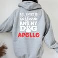 犬の名前 アポロ All In Need Is Coffee My Dog Named Apollo 長袖tシャツ レディース オーバーサイズ パーカー バックプリント Sport Grey
