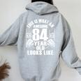 男性、女性、84歳の誕生日への84歳の誕生日プレゼント 長袖tシャツ レディース オーバーサイズ パーカー バックプリント Sport Grey