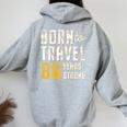 米寿祝い 旅行好き 父 母 男性 女性 88歳 レトロ おしゃれ 文字デザイン Born To Travel 長袖tシャツ レディース オーバーサイズ パーカー バックプリント Sport Grey