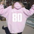 80 歳 傘寿 祝い 80歳 80才 お祝い 男性 女性 傘寿祝い 父 母 さんじゅ 背番号 バックプリント レディース オーバーサイズ パーカー バックプリント Light Pink