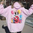 9歳の誕生日 男の子 女の子 9歳 9歳 ボストンテリア 長袖tシャツ レディース オーバーサイズ パーカー バックプリント Light Pink