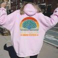 Best Peacock Mom Ever Retro Vintage Peacock Lover Mommy Women Oversized Hoodie Back Print Light Pink