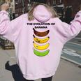 The Evolution Of Banana Novelty Graphic & Cool s レディース オーバーサイズ パーカー バックプリント Light Pink