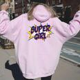 Girl Comicuper Retro Cool 長袖tシャツ レディース オーバーサイズ パーカー バックプリント Light Pink