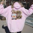 Gnome Coffee Lover I Pretend Coffee Help But I'mtill A レディース オーバーサイズ パーカー バックプリント Light Pink