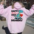 Happy Mother's Day Mommy Dino Son For Mom Trex Toddlers Boys Women Oversized Hoodie Back Print Light Pink