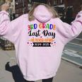 Last Day Of School Year 2025 Autograph 3Rd Grade Graduation Women Oversized Hoodie Back Print Light Pink