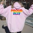 Lgbtq Proud Ally Lesbian Gay Pride Lgbt Ally Rainbowintage レディース オーバーサイズ パーカー バックプリント Light Pink
