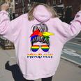 Messy Bun Proud Ally Pride Flag Love Lgbt レインボー サングラス レディース オーバーサイズ パーカー バックプリント Light Pink