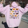 Mommy Mama バタフライ フローラル 夏 母の日 グラフィック ママ 長袖tシャツ レディース オーバーサイズ パーカー バックプリント Light Pink