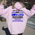 My Bowling 言い訳 おもしろボーリングギフト レディース オーバーサイズ パーカー バックプリント Light Pink
