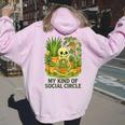 My Kind Ofocial Circle Plantkeleton ユーモア レディース オーバーサイズ パーカー バックプリント Light Pink