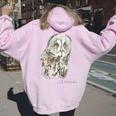 Owl Drawing レディース オーバーサイズ パーカー バックプリント Light Pink