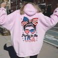 Party In Usa Girls 4Th Of July Daughter Messy Bun Usa Women Oversized Hoodie Back Print Light Pink Party In Usa Girls 4Th Of July Daughter Messy Bun Usa Women Oversized Hoodie Back Print Light Pink