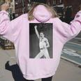 Queen Live Aid フレディ・マーキュリー・ウェンブリー・スタジアム 1985 レディース オーバーサイズ パーカー バックプリント Light Pink