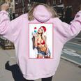 Sexy Girl グラフィックtシャツ セクシーアイスポップピンナップ 3 バックプリント レディース オーバーサイズ パーカー バックプリント Light Pink