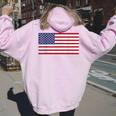 アメリカの国旗 アメリカの愛国心 アメリカの男性 女性 子供 アメリカの国旗 レディース オーバーサイズ パーカー バックプリント Light Pink