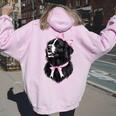コケット リボン ニューファンドランド 犬 犬 ママ ピンクリボン 女の子 レディース オーバーサイズ パーカー バックプリント Light Pink