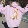 コケットボウ ラブラドールレトリバー 犬 ラボ ママ ピンクリボン 女の子 レディース オーバーサイズ パーカー バックプリント Light Pink
