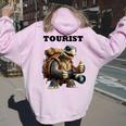 ツーリスト ウミガメ 家族 男性 女性 男の子 女の子 キッズ 大人 長袖tシャツ レディース オーバーサイズ パーカー バックプリント Light Pink
