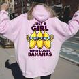 バナナ好きな女の子だけフルーツファニーイエローバナナ好き レディース オーバーサイズ パーカー バックプリント Light Pink
