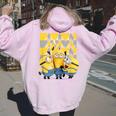 ミニオン Banana×4 レディース オーバーサイズ パーカー バックプリント Light Pink