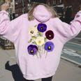 ヴィンテージ パンジー 花 ガーデニング パンジー 恋人 レディース オーバーサイズ パーカー バックプリント Light Pink