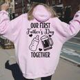 初めての父の日 Together Beer First Time Dad レディース オーバーサイズ パーカー バックプリント Light Pink