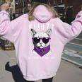 喜寿祝い ねこ サングラス 父 男性 女性 母 猫好き 喜寿 お祝い 77歳 おもしろ おもろい かっこいい レディース オーバーサイズ パーカー バックプリント Light Pink