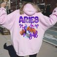 牡羊座 女の子 誕生日 星座 スニーカー ネイル 誕生日 レディース オーバーサイズ パーカー バックプリント Light Pink