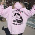 猫が大好きな女の子とボバティーラグドール猫好き レディース オーバーサイズ パーカー バックプリント Light Pink