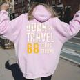 米寿祝い 旅行好き 父 母 男性 女性 88歳 レトロ おしゃれ 文字デザイン Born To Travel 長袖tシャツ レディース オーバーサイズ パーカー バックプリント Light Pink