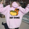 面白い犬 ホットドッグ 食通 駄洒落ギフト 男性 女性 キッズ 男の子 女の子 レディース オーバーサイズ パーカー バックプリント Light Pink