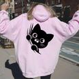 面白い猫 子猫 キティギフト 男性 女性 子供 男の子 女の子 長袖tシャツ レディース オーバーサイズ パーカー バックプリント Light Pink