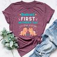 Babies' First Mother's Day On The Inside Twins Pregnancy Bella Canvas T-shirt Heather Maroon