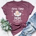 First Time Mom Est 2025 Cute Mother's Father's Day Bella Canvas T-shirt Heather Maroon