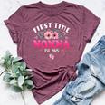First Time Nonna 2025 Mother's Day Soon To Be Nonna Bella Canvas T-shirt Heather Maroon