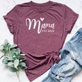 Mama Heart Est2022 Cute Pregnancy New Moms & Mothers-To-Be Bella Canvas T-shirt Heather Maroon
