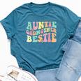 Auntie Godmother Bestie Aunt God Mother Bestie Bella Canvas T-shirt Heather Navy