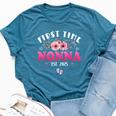 First Time Nonna 2025 Mother's Day Soon To Be Nonna Bella Canvas T-shirt Heather Navy