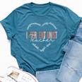 Heart Of A Proud Interventionist Teacher For Men Bella Canvas T-shirt Heather Navy