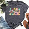Auntie Godmother Bestie Aunt God Mother Bestie Bella Canvas T-shirt Heather Deep Teal
