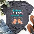 Babies' First Mother's Day On The Inside Twins Pregnancy Bella Canvas T-shirt Heather Deep Teal