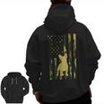 Camo US Flag French Bulldog Frenchie Patriot Dog Lover Men Zip Up Hoodie Back Print
