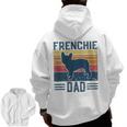 Vintage Frenchie Dad French Bulldog Men Zip Up Hoodie Back Print