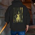 Camo US Flag French Bulldog Frenchie Patriot Dog Lover Men Zip Up Hoodie Back Print