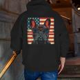 French Bulldog Dog Motif USA Patriot 4th Of July Men Zip Up Hoodie Back Print