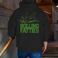 French Bulldog Rolling Fatties Dog Lover Puppy Owner Men Zip Up Hoodie Back Print
