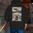 French Bulldog And UFO UFO And French Bulldog Selfie Men Zip Up Hoodie Back Print