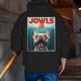 Tan Frenchie Jowls Fawn French Bulldog Mom Top Dad Men Zip Up Hoodie Back Print
